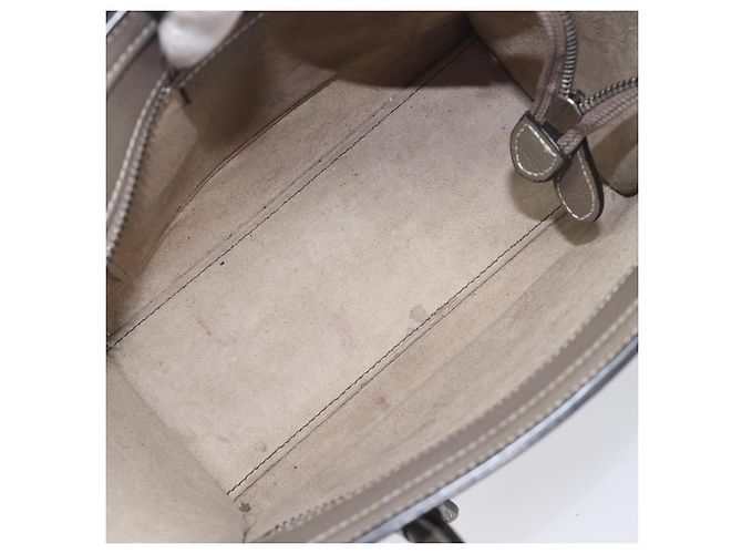 Céline Borsa a mano CELINE Luggage Nano Shopper in pelle 2way Grigio Argento Auth 199033V Marrone - vista 11