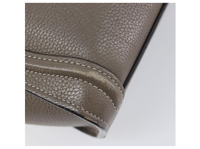 Céline Borsa a mano CELINE Luggage Nano Shopper in pelle 2way Grigio Argento Auth 199033V Marrone - vista 9
