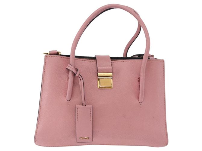 Borsa a mano Miu Miu in pelle 2way Rosa Oro Auth 198705A D'oro - vista 13