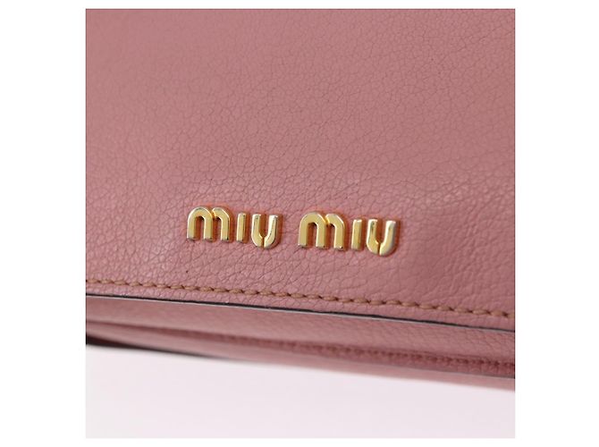 Borsa a mano Miu Miu in pelle 2way Rosa Oro Auth 198705A D'oro - vista 20