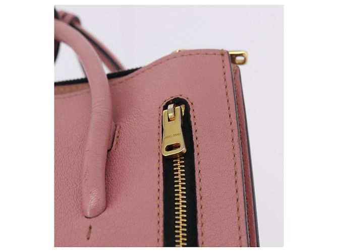Borsa a mano Miu Miu in pelle 2way Rosa Oro Auth 198705A D'oro - vista 21