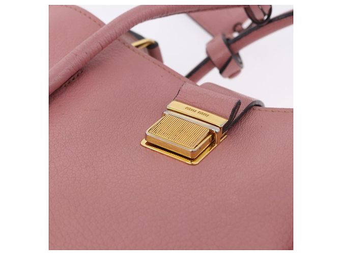 Borsa a mano Miu Miu in pelle 2way Rosa Oro Auth 198705A D'oro - vista 22