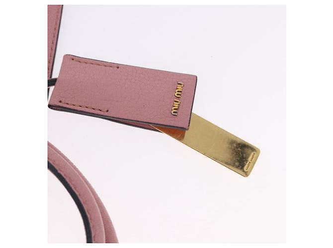 Borsa a mano Miu Miu in pelle 2way Rosa Oro Auth 198705A D'oro - vista 23