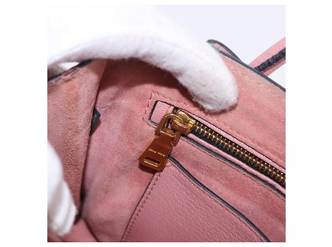 Borsa a mano Miu Miu in pelle 2way Rosa Oro Auth 198705A D'oro - vista 31
