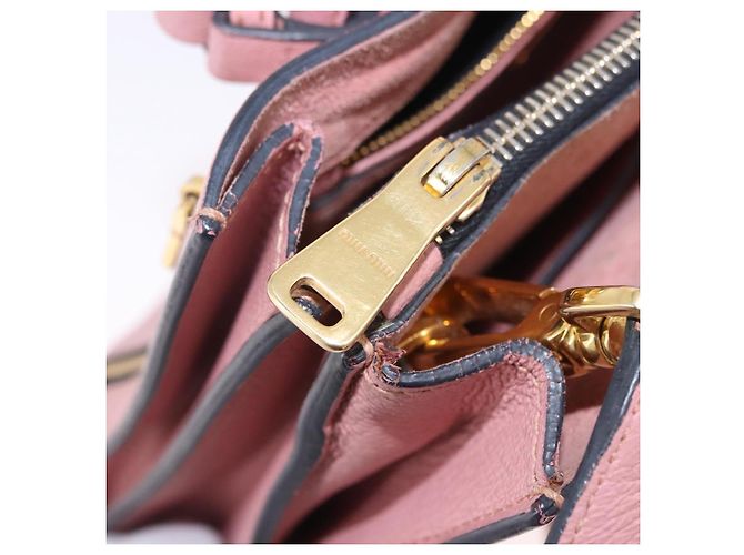 Borsa a mano Miu Miu in pelle 2way Rosa Oro Auth 198705A D'oro - vista 33