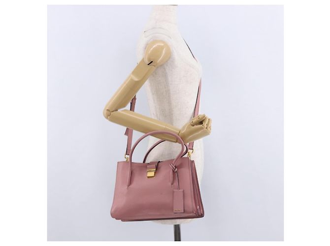 Borsa a mano Miu Miu in pelle 2way Rosa Oro Auth 198705A D'oro - vista 35