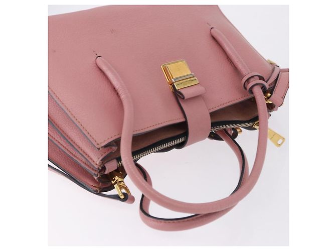 Borsa a mano Miu Miu in pelle 2way Rosa Oro Auth 198705A D'oro - vista 7