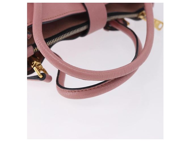Borsa a mano Miu Miu in pelle 2way Rosa Oro Auth 198705A D'oro - vista 8