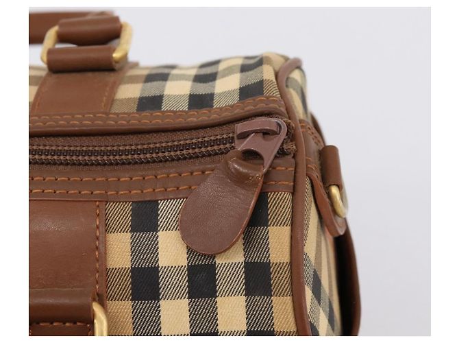 Borsa a mano Burberrys Nova Check Canvas Beige Gold Auth 197677A D'oro - vista 10