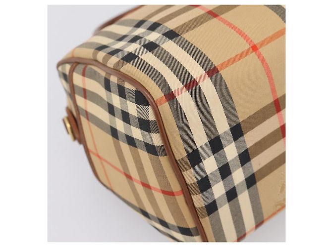 Borsa a mano Burberrys Nova Check Canvas Beige Gold Auth 197677A D'oro - vista 14