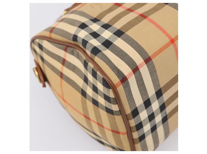 Borsa a mano Burberrys Nova Check Canvas Beige Gold Auth 197677A D'oro - vista 16