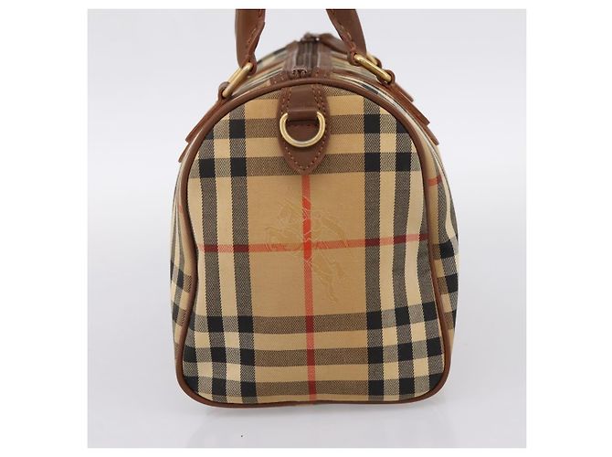 Borsa a mano Burberrys Nova Check Canvas Beige Gold Auth 197677A D'oro - vista 4