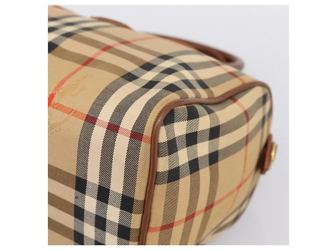 Borsa a mano Burberrys Nova Check Canvas Beige Gold Auth 197677A D'oro - vista 9