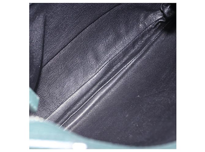 Borsa a tracolla PRADA in pelle verde argento Auth ka5888V - vista 11