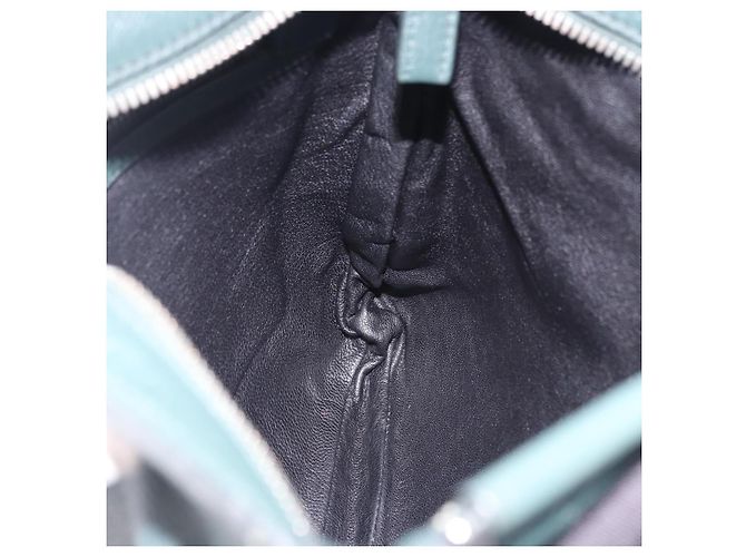 Borsa a tracolla PRADA in pelle verde argento Auth ka5888V - vista 19