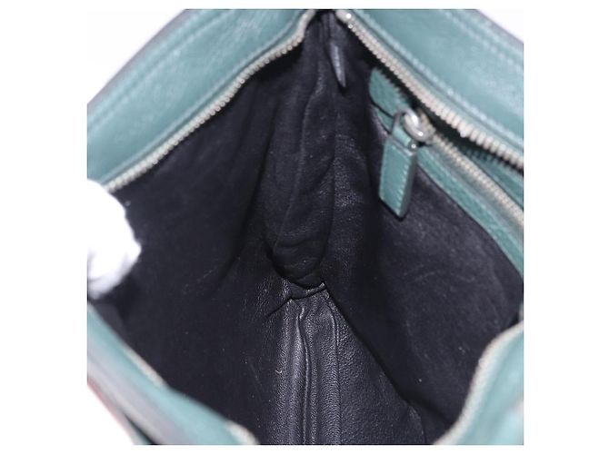 Borsa a tracolla PRADA in pelle verde argento Auth ka5888V - vista 20