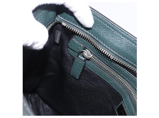 Borsa a tracolla PRADA in pelle verde argento Auth ka5888V - vista 21