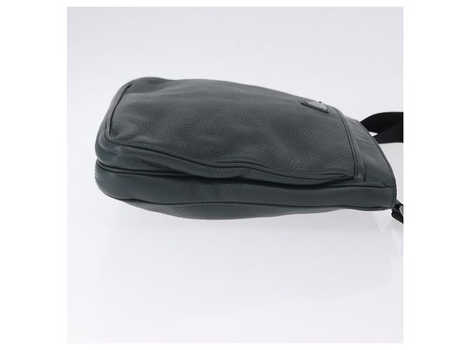 Borsa a tracolla PRADA in pelle verde argento Auth ka5888V - vista 3