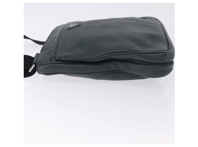 Borsa a tracolla PRADA in pelle verde argento Auth ka5888V - vista 4