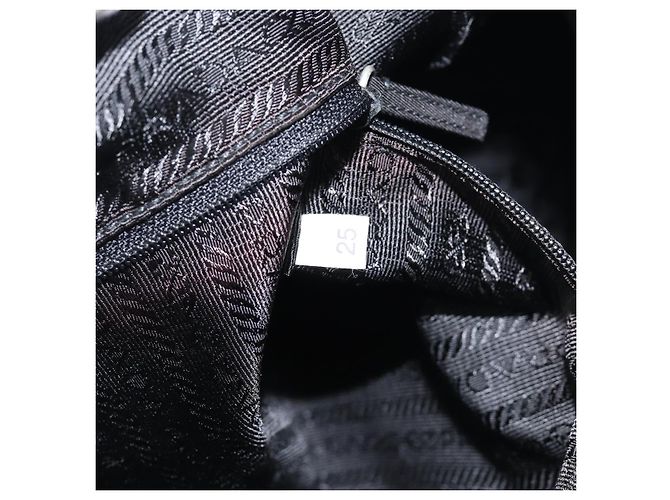 Bolso de hombro PRADA Nylon Black Silver BT0172 Auth am12240V Negro Plata - vista 11
