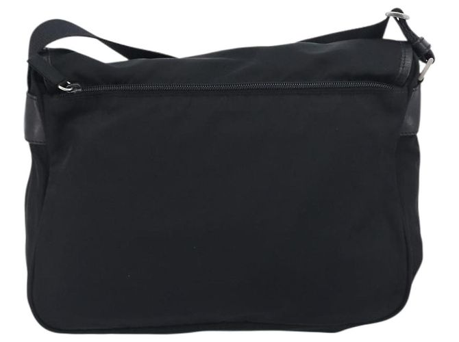 Bolso de hombro PRADA Nylon Black Silver BT0172 Auth am12240V Negro Plata - vista 2