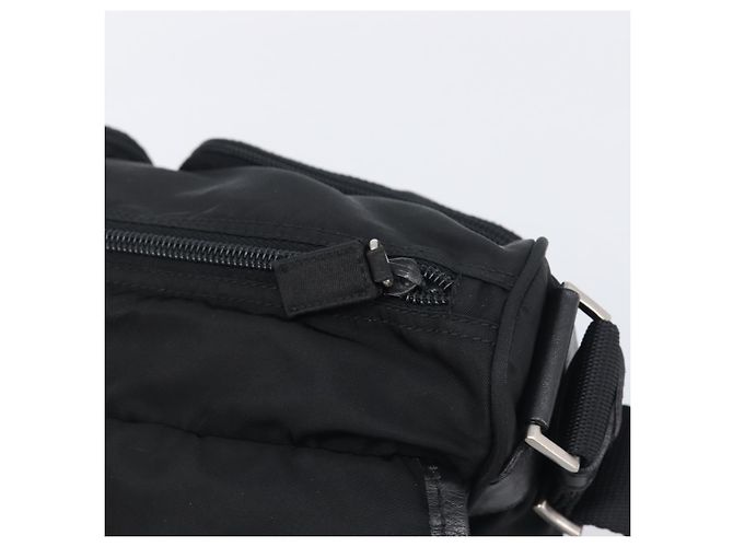 Bolso de hombro PRADA Nylon Black Silver BT0172 Auth am12240V Negro Plata - vista 20