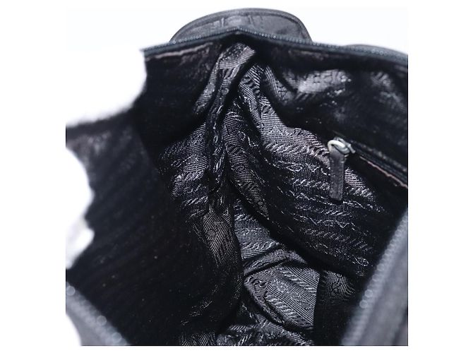 Bolso de hombro PRADA Nylon Black Silver BT0172 Auth am12240V Negro Plata - vista 23