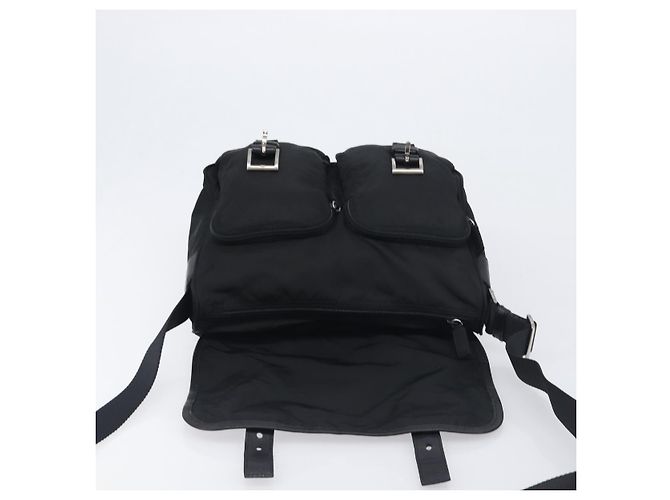 Bolso de hombro PRADA Nylon Black Silver BT0172 Auth am12240V Negro Plata - vista 9