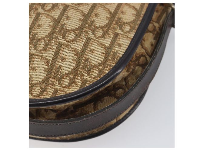 Borsa a tracolla Christian Dior Trotter Canvas Beige Gold Auth 199140 D'oro - vista 14
