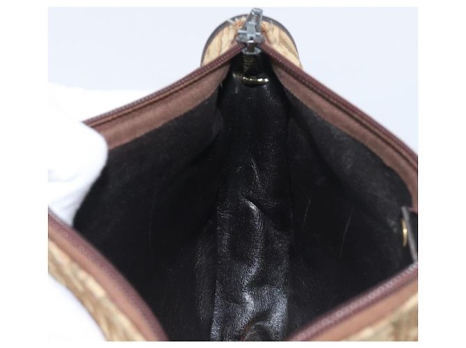 Borsa a tracolla Christian Dior Trotter Canvas Beige Gold Auth 199140 D'oro - vista 19