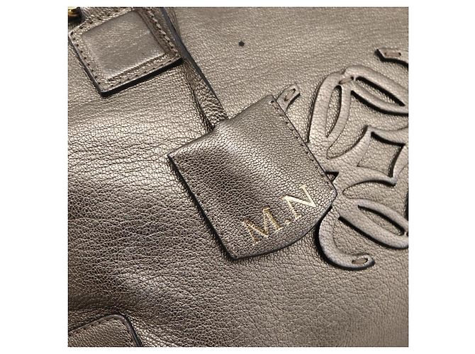Borsa a mano LOEWE Amazona 36 in pelle Oro Argento Auth 200941 D'oro - vista 10