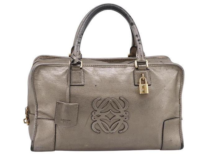 Borsa a mano LOEWE Amazona 36 in pelle Oro Argento Auth 200941 D'oro - vista 13