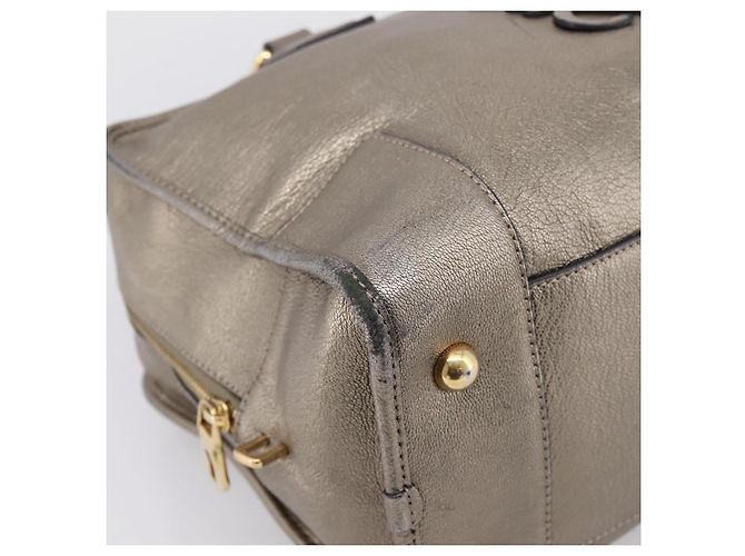 Borsa a mano LOEWE Amazona 36 in pelle Oro Argento Auth 200941 D'oro - vista 15