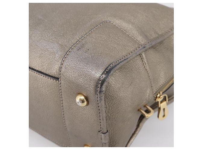 Borsa a mano LOEWE Amazona 36 in pelle Oro Argento Auth 200941 D'oro - vista 16