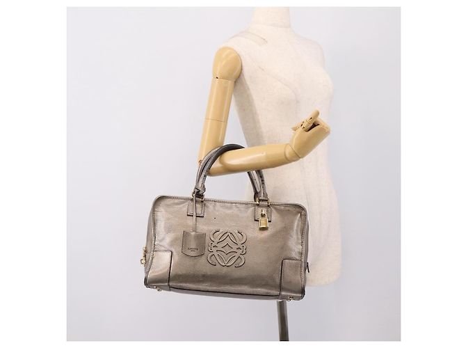 Borsa a mano LOEWE Amazona 36 in pelle Oro Argento Auth 200941 D'oro - vista 25