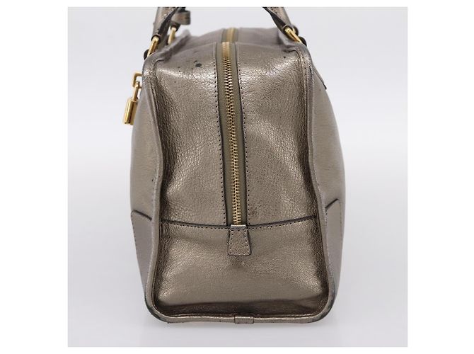 Borsa a mano LOEWE Amazona 36 in pelle Oro Argento Auth 200941 D'oro - vista 4