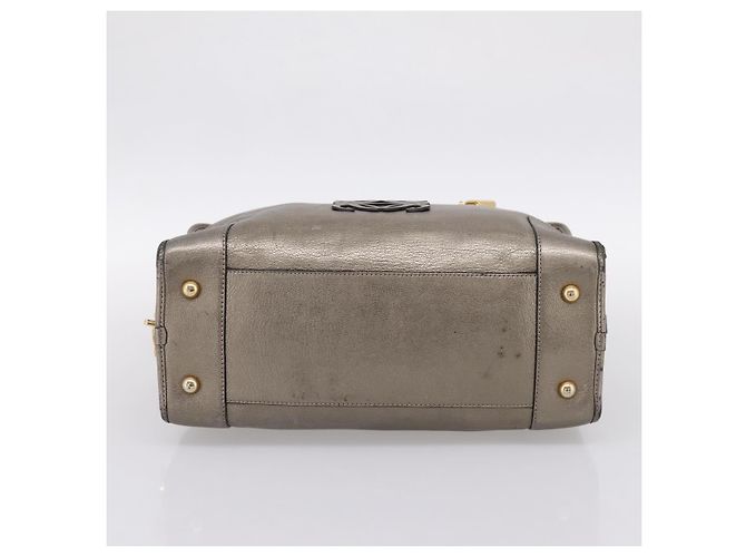 Borsa a mano LOEWE Amazona 36 in pelle Oro Argento Auth 200941 D'oro - vista 5