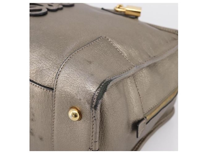 Borsa a mano LOEWE Amazona 36 in pelle Oro Argento Auth 200941 D'oro - vista 9