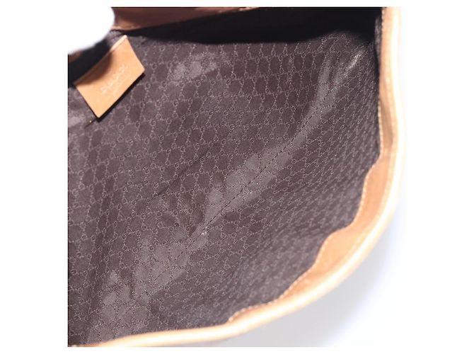 Borsa a mano GUCCI Jackie Sherry Line in pelle marrone e oro 001 4057 Auth 199158A D'oro - vista 11