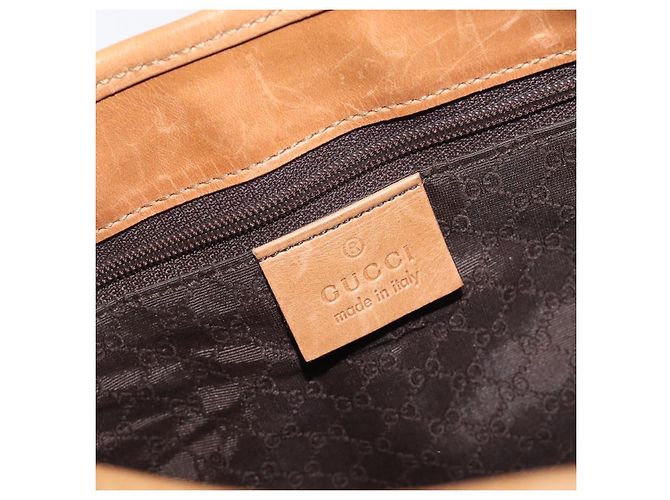Borsa a mano GUCCI Jackie Sherry Line in pelle marrone e oro 001 4057 Auth 199158A D'oro - vista 18
