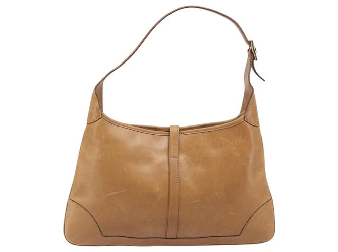 Borsa a mano GUCCI Jackie Sherry Line in pelle marrone e oro 001 4057 Auth 199158A D'oro - vista 2