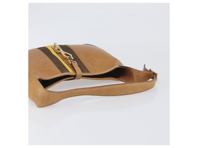 Borsa a mano GUCCI Jackie Sherry Line in pelle marrone e oro 001 4057 Auth 199158A D'oro - vista 7