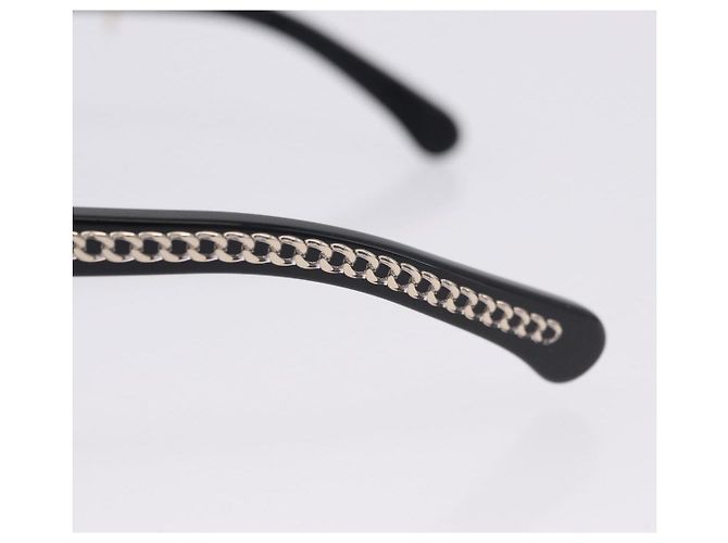 CHANEL COCO Mark Chain rechteckige Sonnenbrille aus Kunststoff CC Auth SW2687SAM Schwarz - Ansicht 16