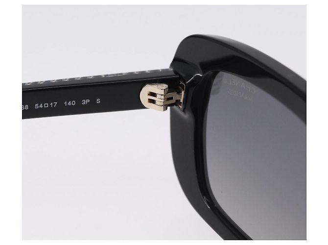 CHANEL COCO Mark Chain rechteckige Sonnenbrille aus Kunststoff CC Auth SW2687SAM Schwarz - Ansicht 18