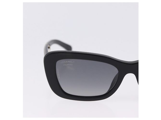 CHANEL COCO Mark Chain rechteckige Sonnenbrille aus Kunststoff CC Auth SW2687SAM Schwarz - Ansicht 3