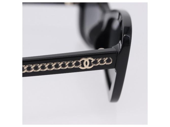 CHANEL COCO Mark Chain rechteckige Sonnenbrille aus Kunststoff CC Auth SW2687SAM Schwarz - Ansicht 7