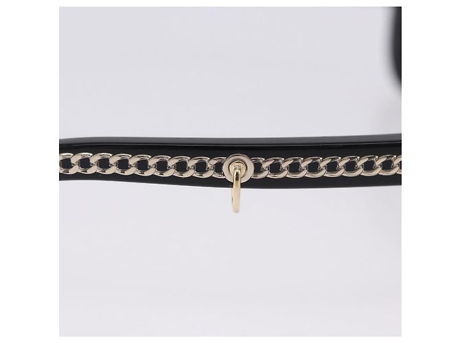 CHANEL COCO Mark Chain rechteckige Sonnenbrille aus Kunststoff CC Auth SW2687SAM Schwarz - Ansicht 8