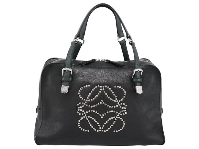 Borsa a mano LOEWE in pelle verde argento Auth yk20838V - vista 13
