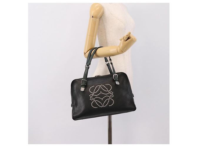 Borsa a mano LOEWE in pelle verde argento Auth yk20838V - vista 23