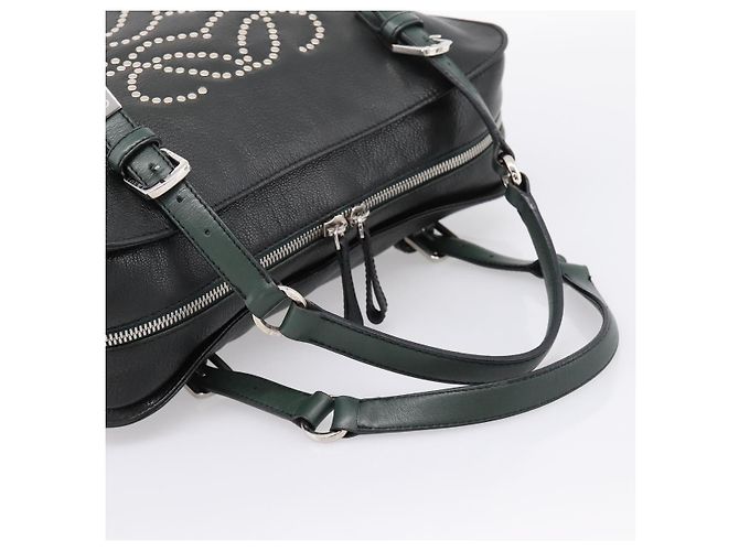 Borsa a mano LOEWE in pelle verde argento Auth yk20838V - vista 7